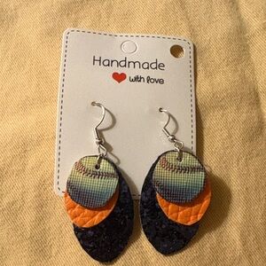 Handmade Softball 🥎 Dangle Earrings